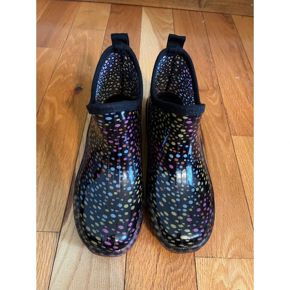Corkys Women's‎ Stormy Colorful Dots Short Rain Boots Size 8 NWOT